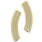 32x8 mm curved tube beads in opaque acrylic - Gold x6