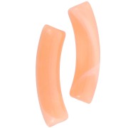 Clear acrylic tube beads 32x8 mm - Light Orange Marbled x6