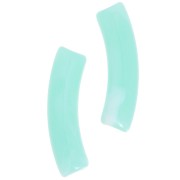 32x8mm Curved tube beads in transparent Acrylic - marbled Water green x6