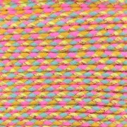 1.5mm Braided cotton cord and metallic thread - Neon Pink - Blue - Yellow -