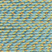 1.5mm Braided cotton cord and metallic thread - Multi blue - Light green - Gold x1|raw }}