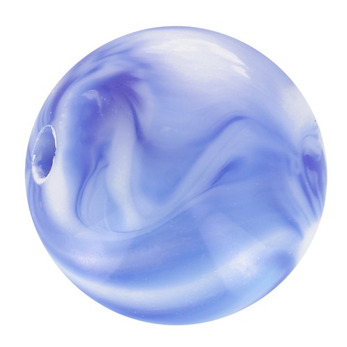 8mm round acrylic beads - Marbled White - Dark Blue x20