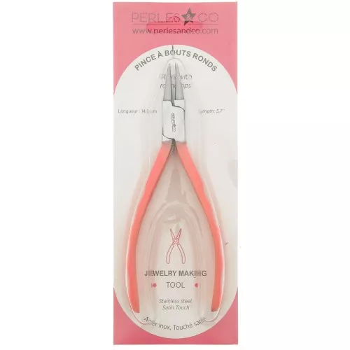 14.5cm Round tweezers by Perles&Co - Satin Touch Coral x1