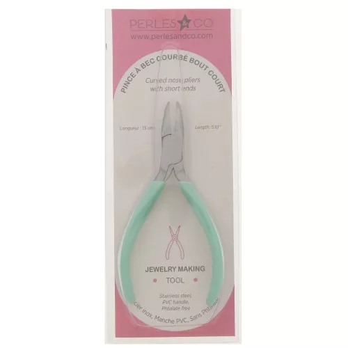 13cm Short-tip bent-nose pliers with spring by Perles & Co - Mint x1