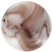 12mm round acrylic beads - Marbled White - Brown x10