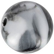 12mm round acrylic beads - Marbled White - Black x10|raw }}