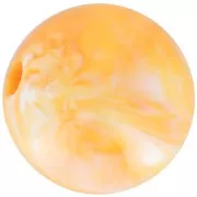 13mm round acrylic beads - Marbled White - Orange x6