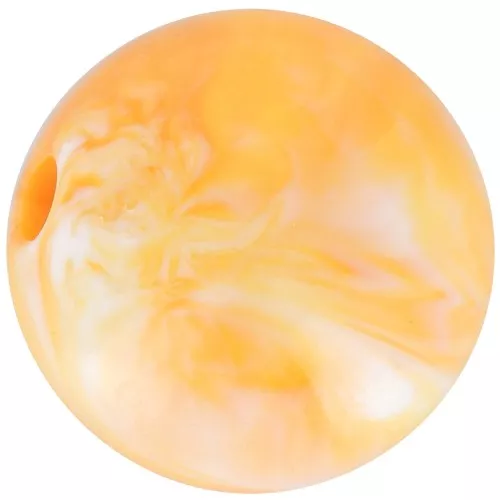 13mm round acrylic beads - Marbled White - Orange x6