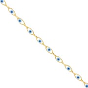 Stainless steel 304 Fancy lucky eye chain epoxy resin 5.6 mm - Gold Tone x50cm|raw }}