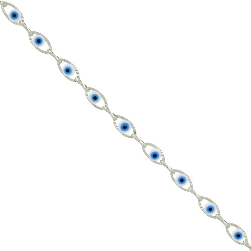 Stainless steel 304 Fancy lucky eye chain epoxy resin 5.6 mm x50cm