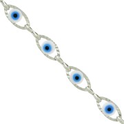 Stainless steel 304 Fancy lucky eye chain epoxy resin 5.6 mm x50cm