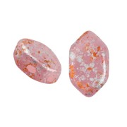 7x4mm Glass beads Paros® by Puca® - Light Rose Opal Tweedy x10g