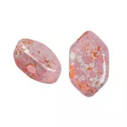 7x4mm Glass beads Paros® by Puca® - Light Rose Opal Tweedy x10g