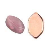 7x4mm Glass beads Paros® by Puca® - Light Rose Opal Capri Gold x10g|raw }}