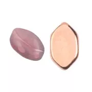 7x4mm Glass beads Paros® by Puca® - Light Rose Opal Capri Gold x10g