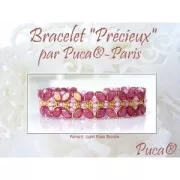 7x4mm Glass beads Paros® by Puca® - Light Rose Opal Travertin x10g