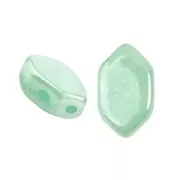 7x4mm Glass beads Paros® by Puca® - Green Aqua Opal Luster x10g