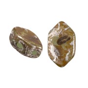 7x4mm Glass beads Paros® by Puca® - Green Aqua Opal New Picasso x10g|raw }}