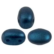 7x5mm Glass beads Samos® by Puca® - Chatoyant Teal Blue x10g