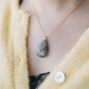 30x20mm pear gemstone pendant - Labradorite x1