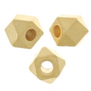 4x5mm 925 Sterling Silver Faceted Cube Bead - Fine GOLD plated x1|raw }}
