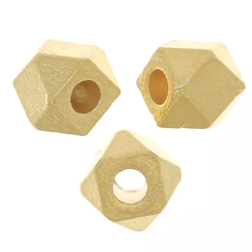 4x5mm 925 Sterling Silver Faceted Cube Bead - Fine GOLD plated x1