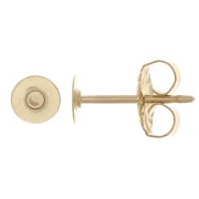 4 mm disc cabochon earstuds - Gold filled (gold laminate) x50