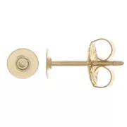 4 mm disc cabochon earstuds - Gold filled (gold laminate) x50