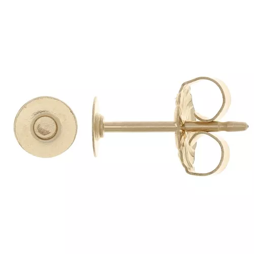 4 mm disc cabochon earstuds - Gold filled (gold laminate) x50