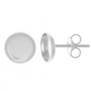 8mm 925 Sterling silver earstuds for flat back cabochon x2|raw }}