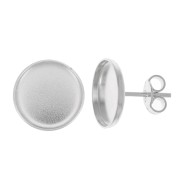 10mm 925 Sterling silver earstuds for flat back cabochon x2|raw }}