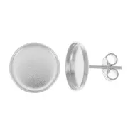 10mm 925 Sterling silver earstuds for flat back cabochon x2