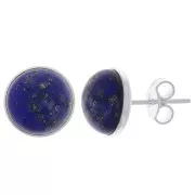 10mm 925 Sterling silver earstuds for flat back cabochon x2