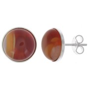 12mm 925 Sterling silver earstuds for flat back cabochon x2