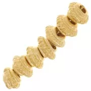 6mm Striated rondelle beads - Fine Gold-plated x6