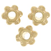 5mm Flower effect rondelle beads - Fine Gold-plated x10|raw }}