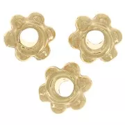 5mm Flower effect rondelle beads - Fine Gold-plated x10