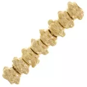 5mm Flower effect rondelle beads - Fine Gold-plated x10