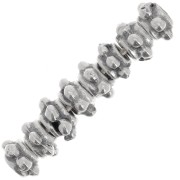 5mm Flower effect rondelle beads - Antique silver tone x10