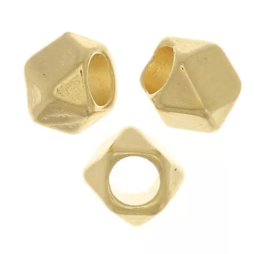 4x5mm Faceted cube beads - Fine Gold Plated x5