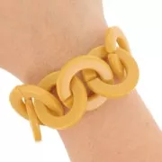 31.5mm Acrylic Flat Round Link - Camel x1