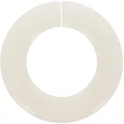 31.5mm Acrylic Flat Round Link - Ecru x1