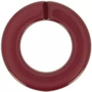 31.5mm clear acrylic flat round link - burgundy x1