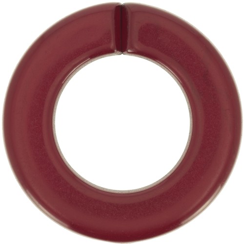 31.5mm clear acrylic flat round link - burgundy x1