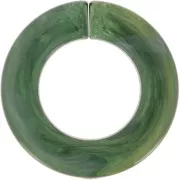 31.5mm Round flat transparent acrylic link - Dark green marbled x1