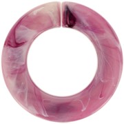 31.5mm Round flat transparent acrylic link - Raspberry Marble - White x1|raw }}