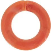 31.5mm Round flat transparent acrylic link - Terracotta marble x1