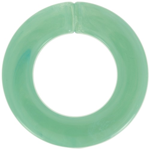 31.5mm Round flat transparent acrylic link - Mint marble x1