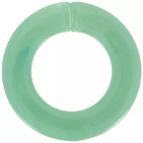 31.5mm Round flat transparent acrylic link - Mint marble x1