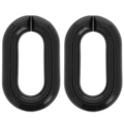 39x24mm Oval acrylic link - Black x1